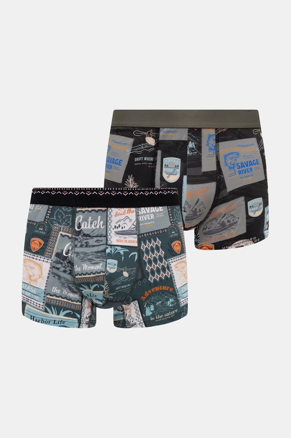 Bokserki męskie bawełniane z elastanem 2-pack zielony RS26-BIM703