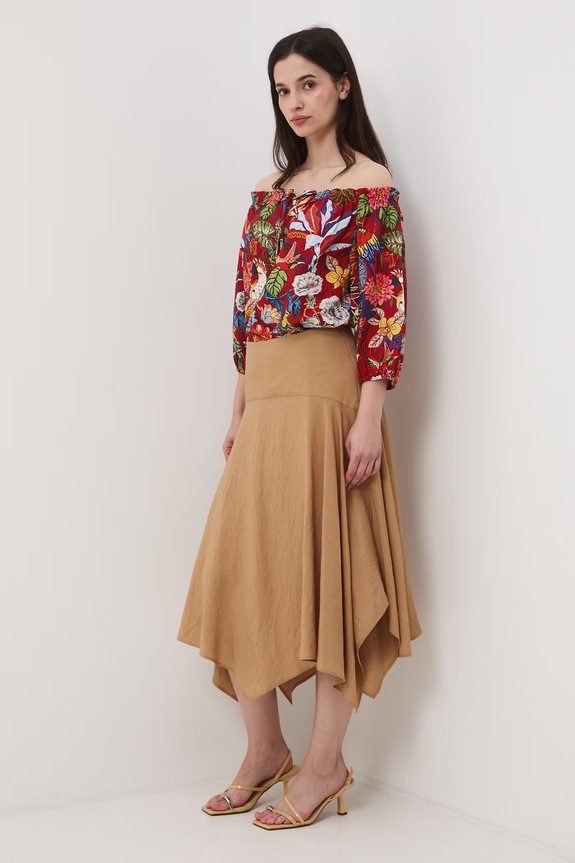Bluzka hiszpanka damska z wiskozą RS26-BKD072 multicolor RS26