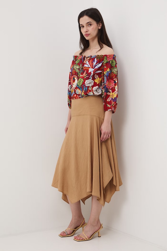 Bluzka hiszpanka damska z wiskozą RS26-BKD072 multicolor RS26