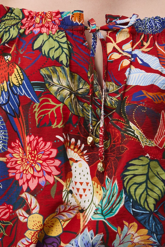 Bluzka hiszpanka damska z wiskozą RS26-BKD072 multicolor