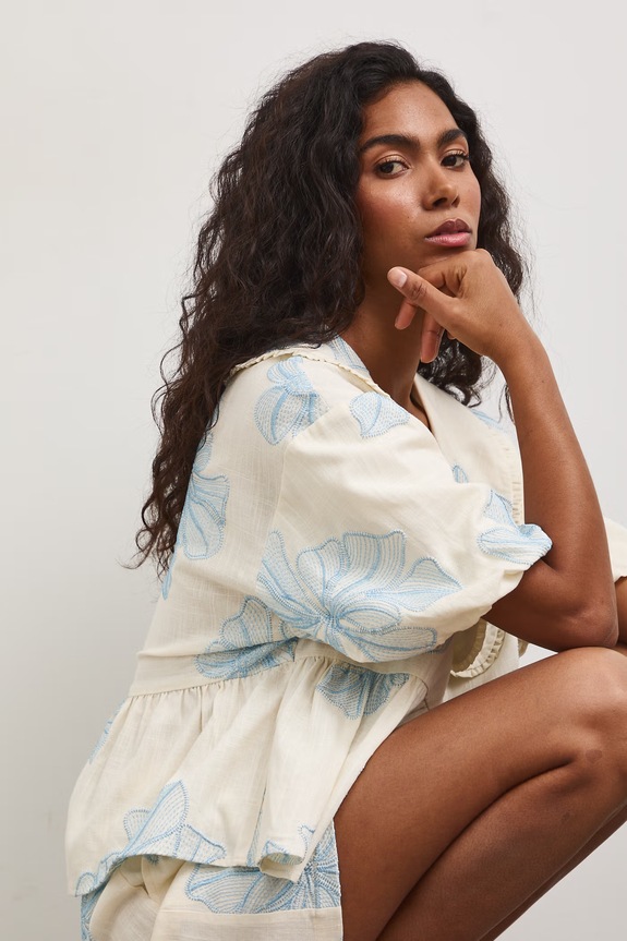 Halenka dámská se lnem béžová RS26-BKD802