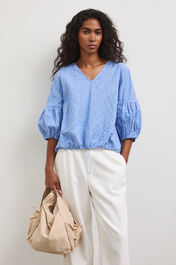 Bluzka damska bawełniana z elastanem niebieski RS26-BKD806