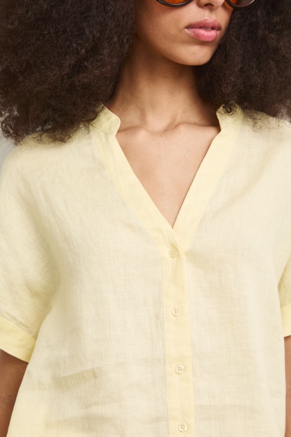 Medicine bluză tip cămașă pentru femei, din in RS26-BKD900 galben