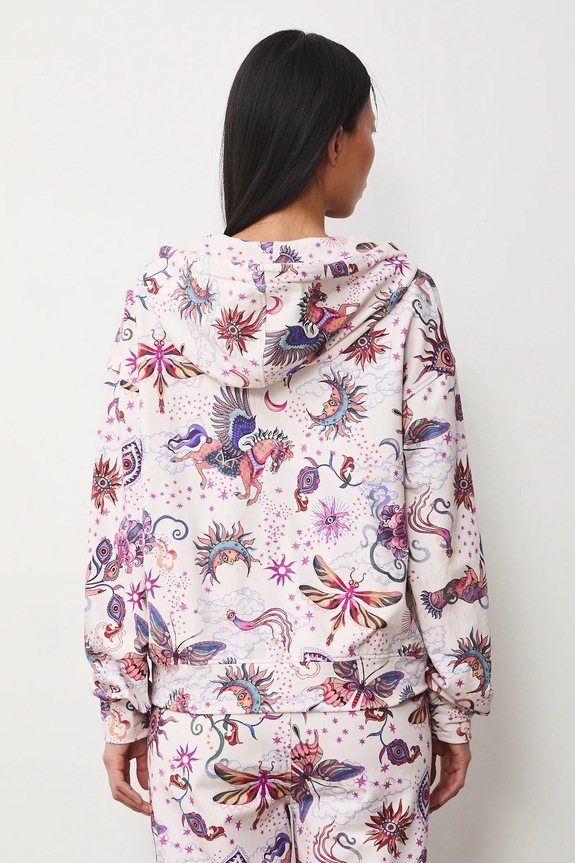 Odzież Bluza bawełniana damska z elastanem wzorzysta RS26-BLD031 beżowy