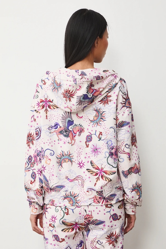 Odzież Bluza bawełniana damska z elastanem wzorzysta RS26-BLD031 beżowy