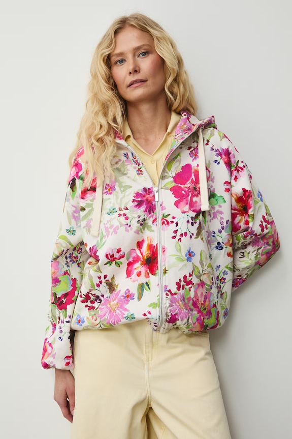 Bluza rozpinana z kapturem damska bawełniana RS26-BLD070 beżowy RS26