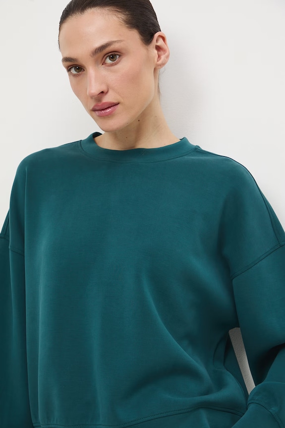 Bluza damska interlock z modalem gładka turkusowy RS26-BLD400