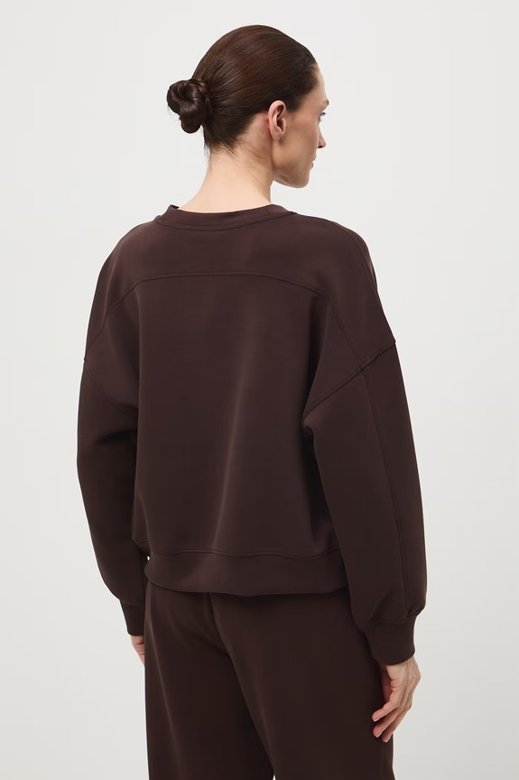 Odzież Bluza damska interlock z modalem gładka RS26-BLD400 brązowy
