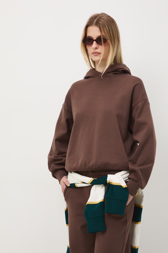 Bluza z kapturem damska RS26-BLD602 brązowy RS26