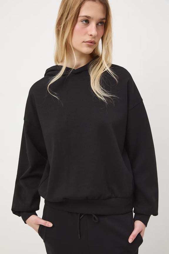 Bluza z kapturem damska czarny RS26-BLD602