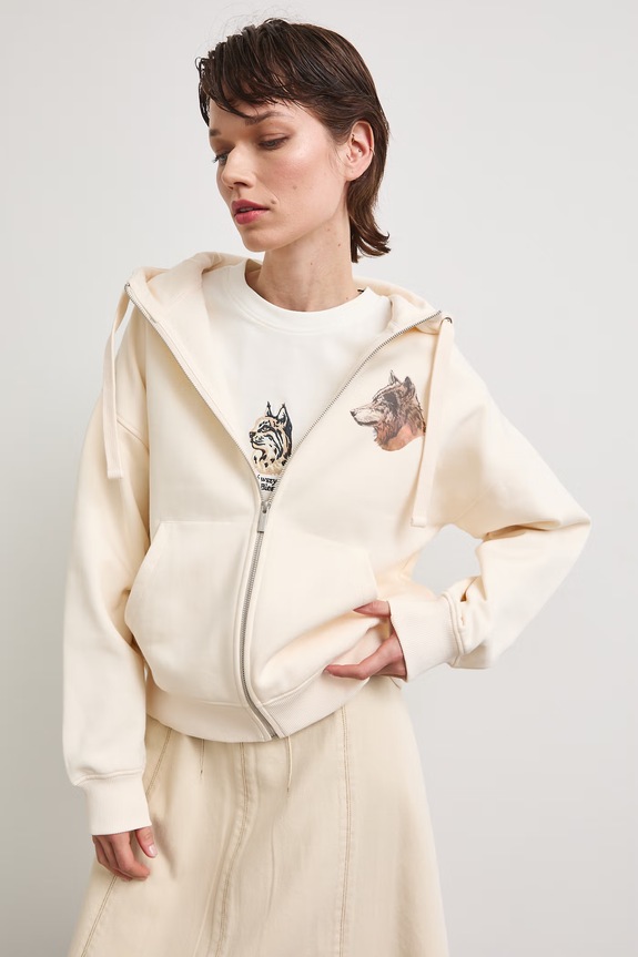 Bluza rozpinana z kapturem damska z kolekcji Bieszczadzki Park Narodowy x Medicine RS26-BLD850 beżowy RS26