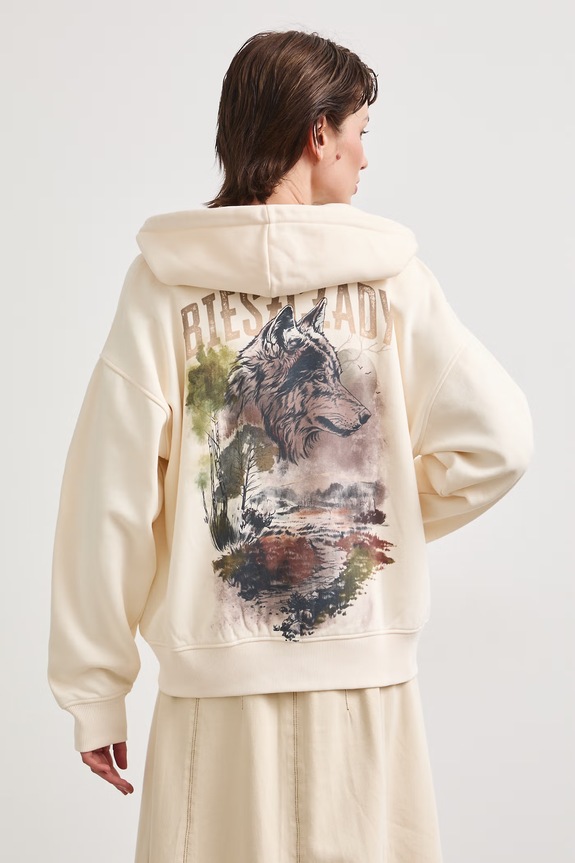 Bluza rozpinana z kapturem damska z kolekcji Bieszczadzki Park Narodowy x Medicine beżowy RS26-BLD850