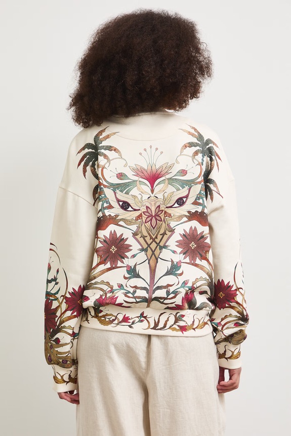 Oblečenie Mikina na zips dámska bavlnená RS26-BLD901 béžová