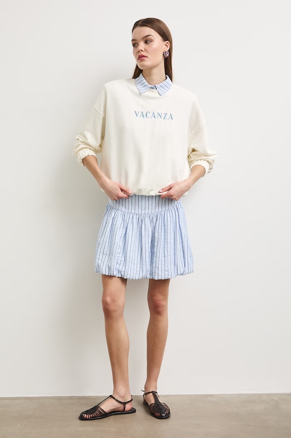 Bluza damska z bawełną beżowy RS26-BLDA00