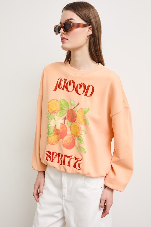 Bluza damska z bawełną pomarańczowy RS26-BLDA00