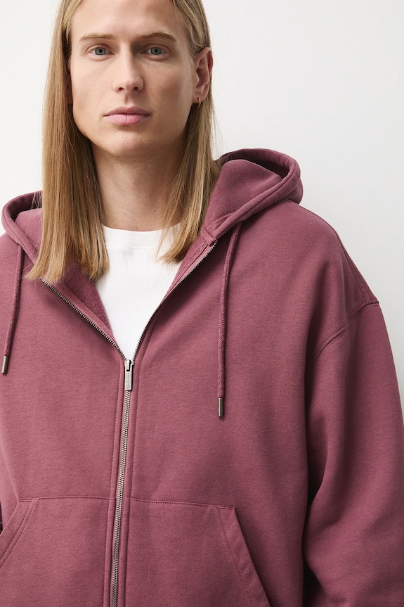 Bluza męska z kapturem gładka różowy RS26-BLM010