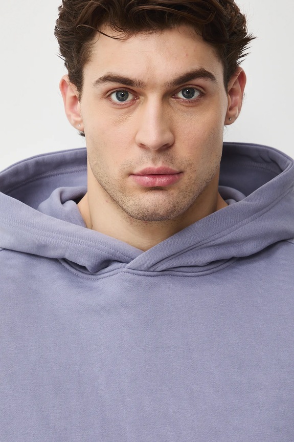 Mikina s kapucí pánská bavlněná fialová RS26-BLM030