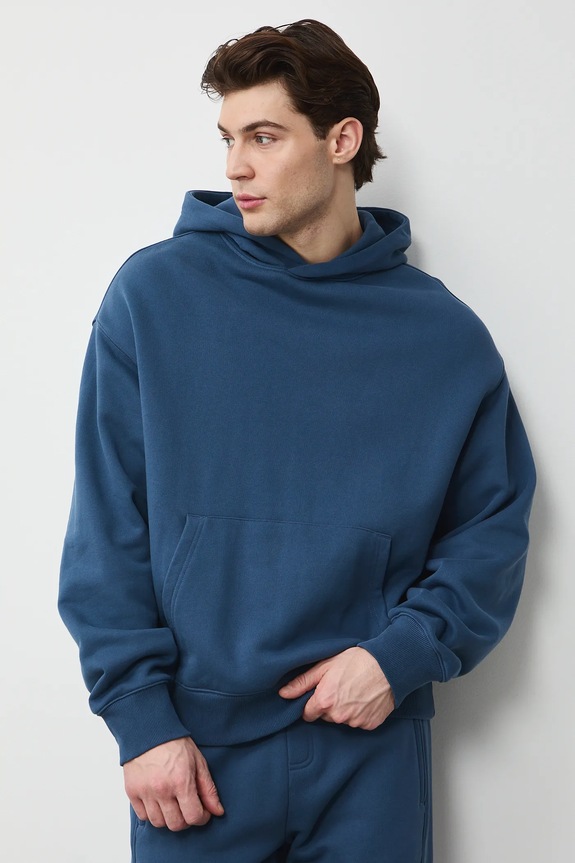 Mikina s kapucí pánská bavlněná námořnická modř RS26-BLM030