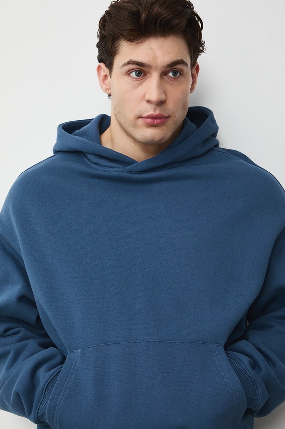 Mikina s kapucí pánská bavlněná RS26-BLM030 námořnická modř