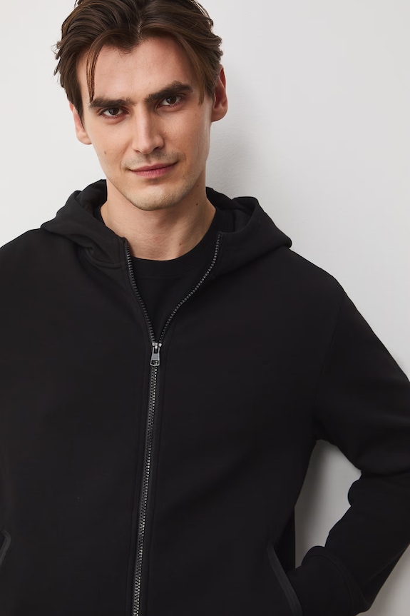 Bluza rozpinana z kapturem męska czarny RS26-BLM503