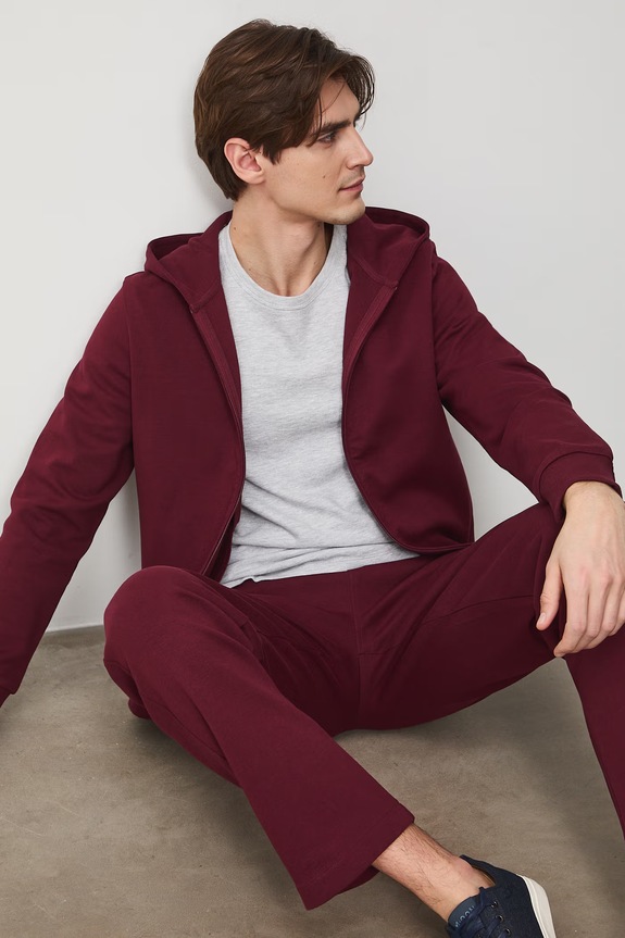 Bluza rozpinana z kapturem męska bordowy RS26-BLM505