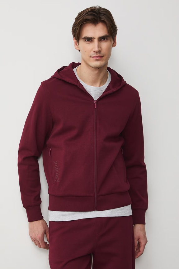 Odzież Bluza rozpinana z kapturem męska RS26-BLM505 bordowy