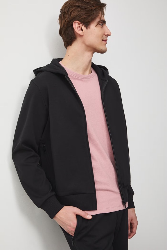 Bluza rozpinana z kapturem męska czarny RS26-BLM505
