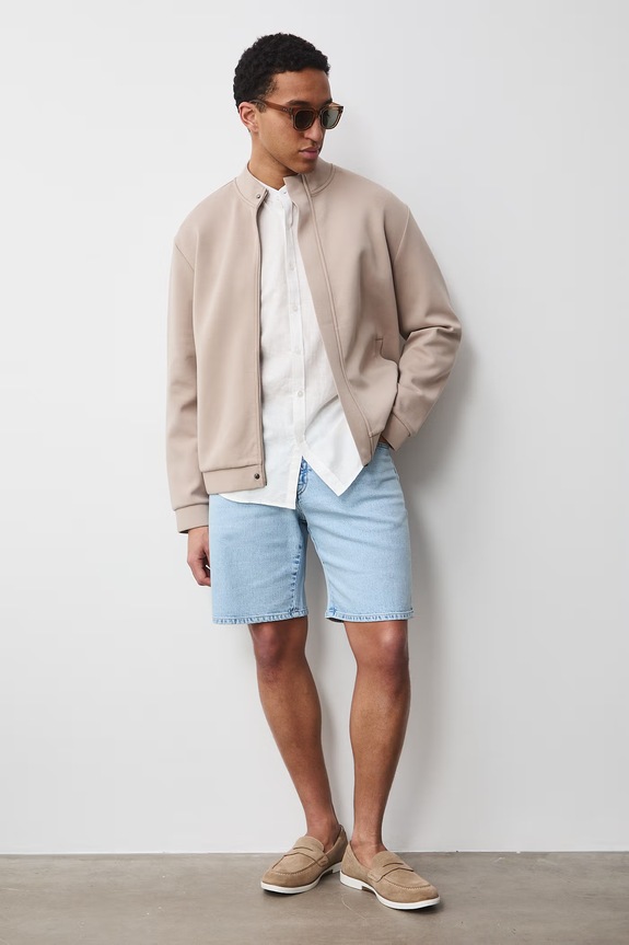 Bluza rozpinana męska z bawełną RS26-BLM700 beżowy RS26