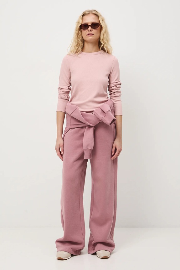 Tričko s dlhým rukávom s modálom okrúhly ružová RS26-BUD011