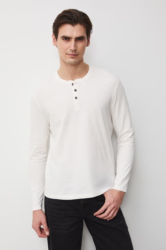 Longsleeve męski bawełniany RS26-BUM053 biały RS26