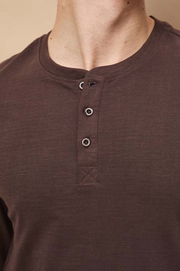 Longsleeve męski bawełniany RS26-BUM053 brązowy