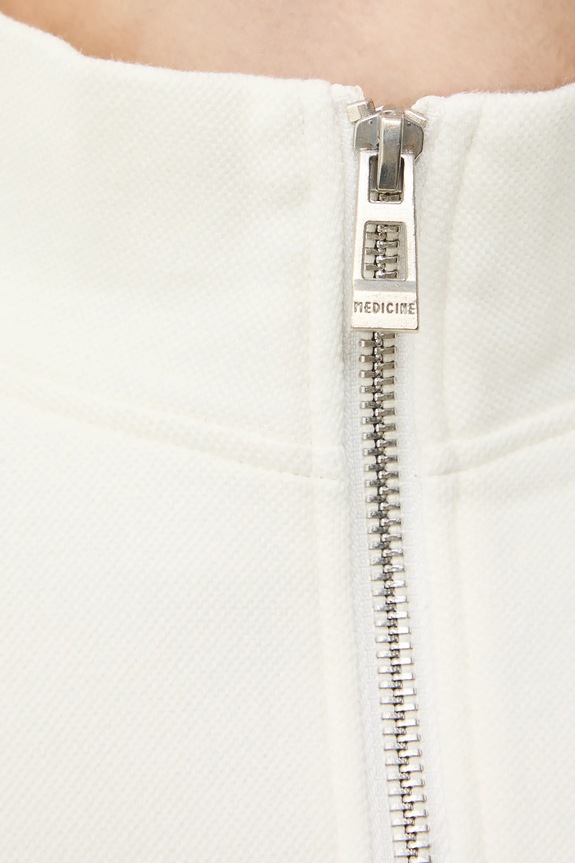 Tričko s dlhým rukávom s textúrovaným polo-rolákom RS26-BUM300 béžová