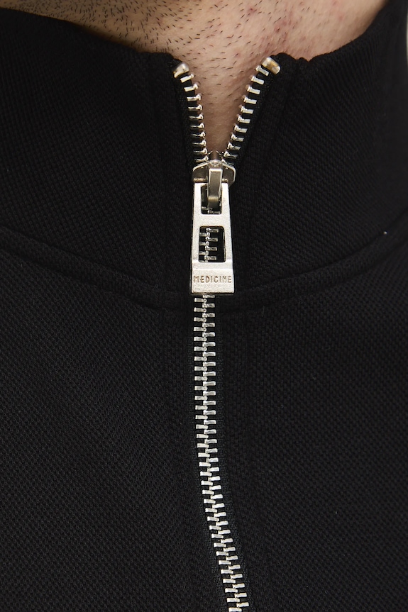 Tričko s dlouhým rukávem pánské s polorolákem a strukturou RS26-BUM300 černá