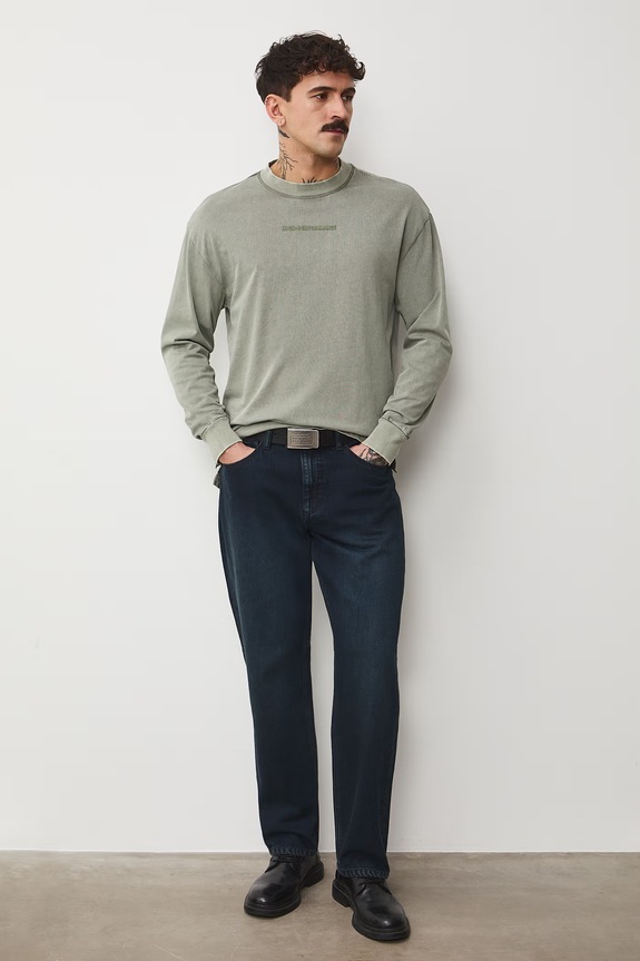 Longsleeve bawełniany męski z nadrukami RS26-BUM401 zielony RS26