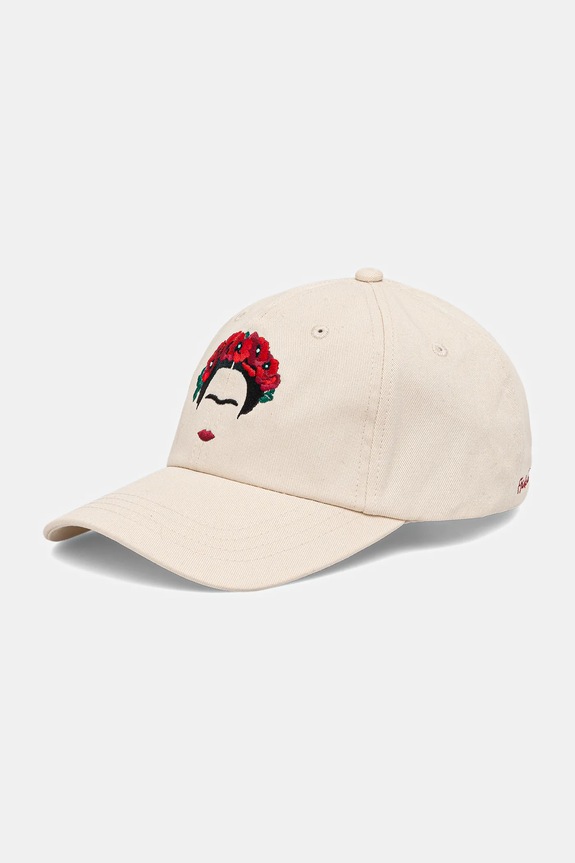 Czapka z daszkiem bawełniana z kolekcji Frida RS26-CAD450 beżowy RS26