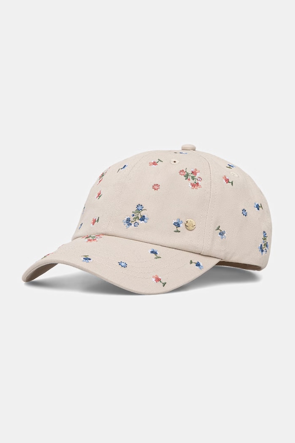 Czapka z daszkiem damska bawełniana beżowy RS26-CAD500