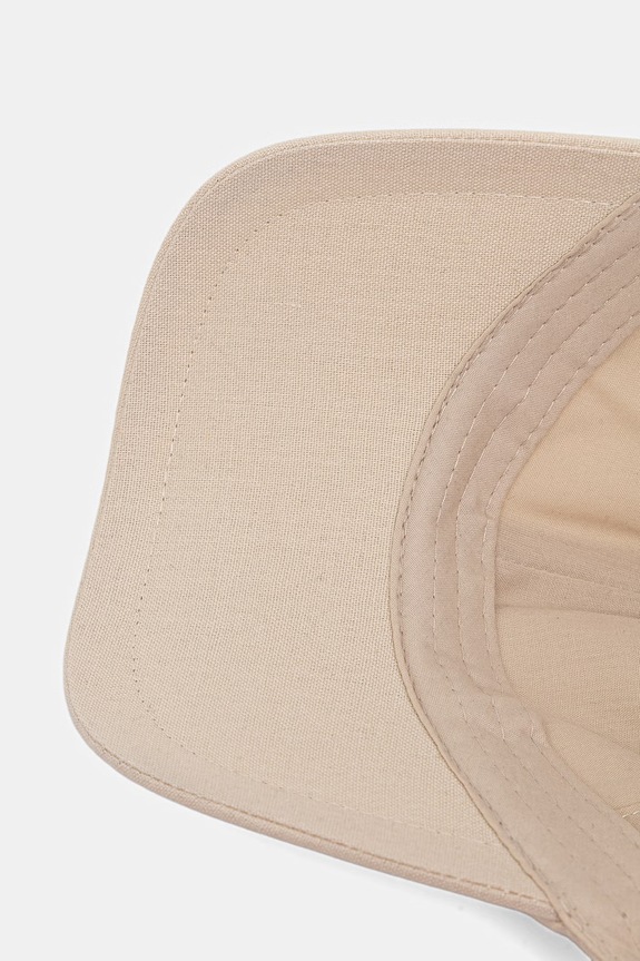 Czapka z daszkiem damska z dodatkiem lnu beżowy RS26-CAD701