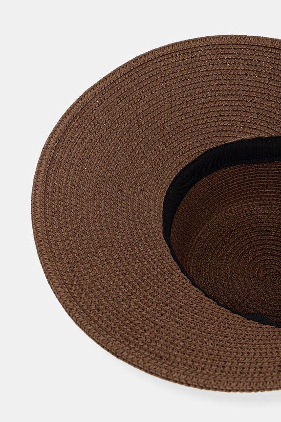 Kapelusz damski pleciony brązowy RS26-CAD718