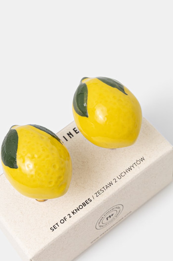 Uchwyty do mebli dekoracyjne z porcelany (2-pack) RS26-DEU216 żółty RS26