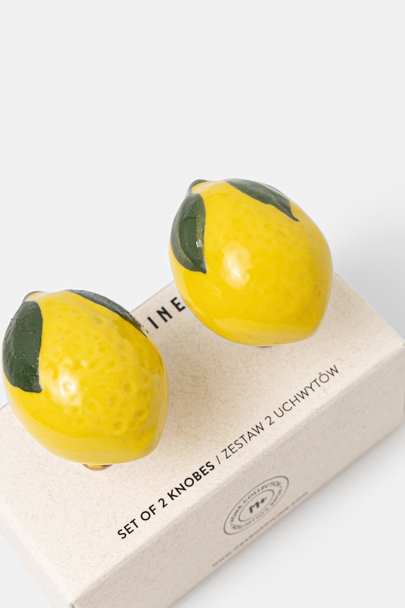 Uchwyty do mebli dekoracyjne z porcelany (2-pack) RS26-DEU216 żółty RS26