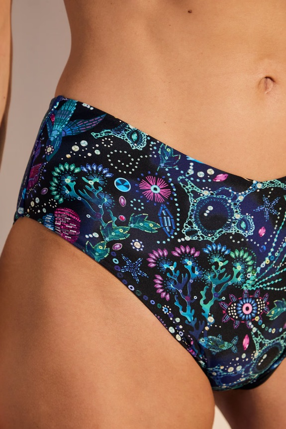 Figi kąpielowe damskie z wysokim stanem multicolor RS26-EBD711