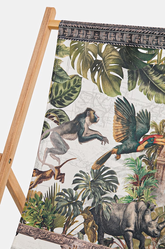 Leżak z podłokietnikiem z drewna bukowego RS26-GAU806 multicolor