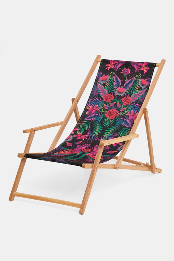Leżak z podłokietnikiem z drewna bukowego RS26-GAU808 multicolor RS26