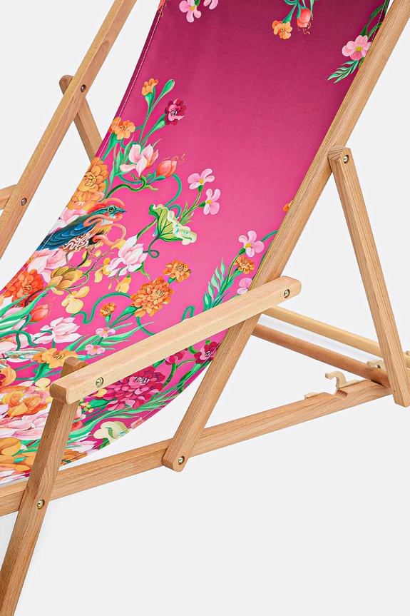 Medicine leżak z podłokietnikiem z drewna bukowego RS26-GAUA01 multicolor