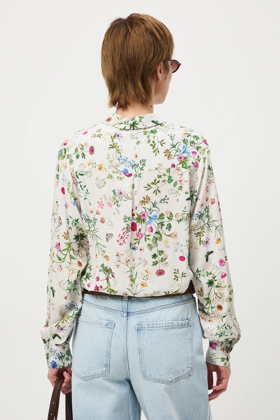 Oblečenie Košeľa z viskózy so vzorom RS26-KDD030 béžová