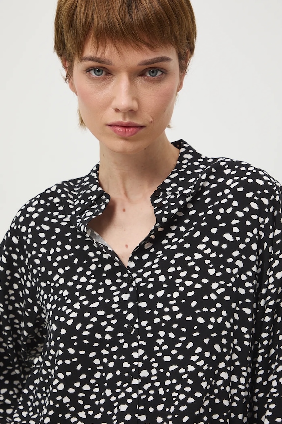 Košile dámská z viskózy se vzorem černá RS26-KDD030