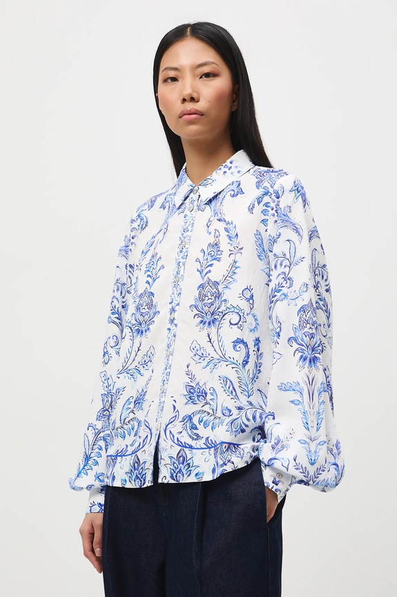 Oblečenie Košeľa vzorovaná z viskózy RS26-KDD301 biela