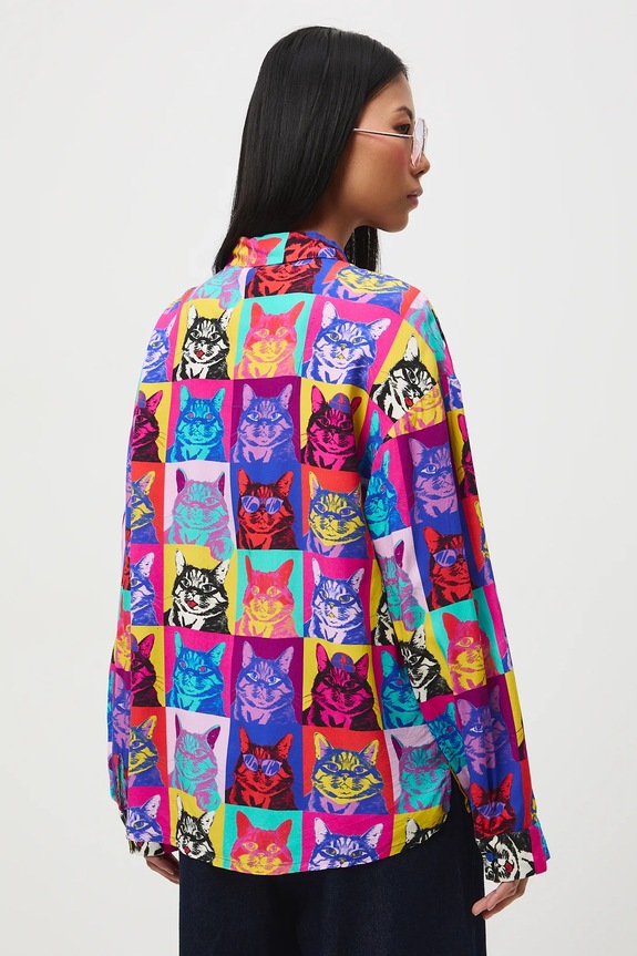 Koszula damska z okazji Dnia Kota multicolor RS26-KDD350
