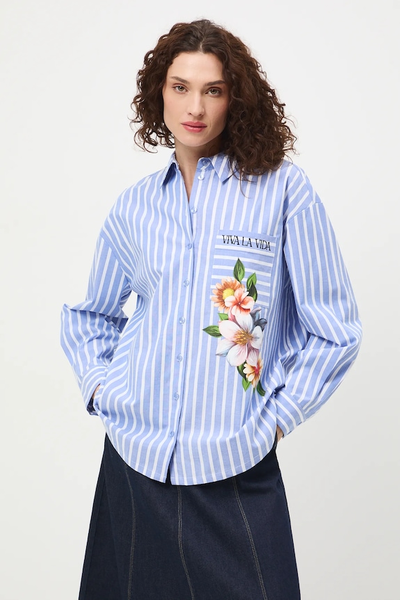 Koszula damska z kolekcji Frida RS26-KDD420 niebieski RS26