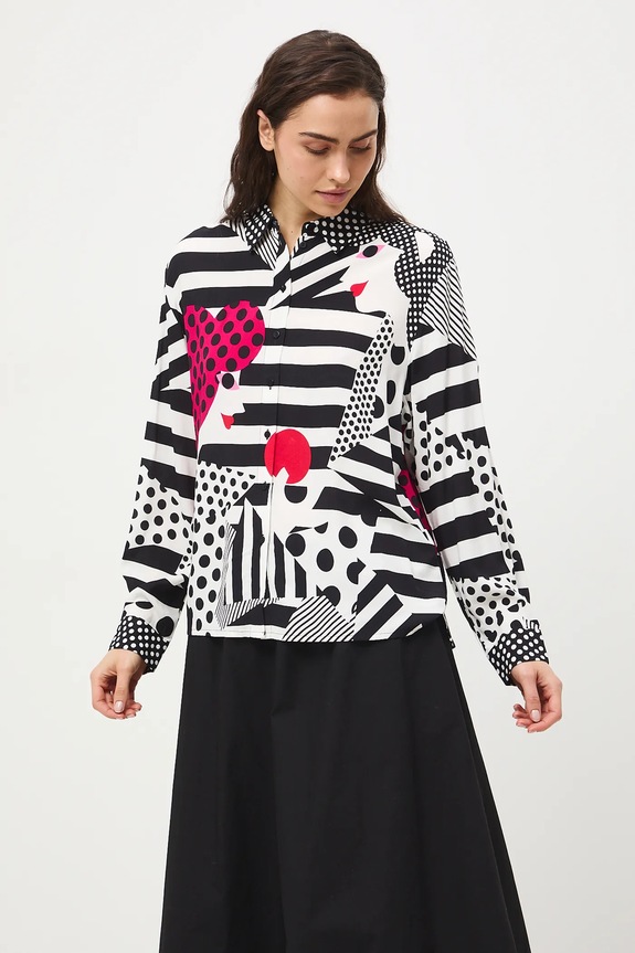 Koszula damska z wiskozy by Joanna Gniady, Grafika Polska RS26-KDD450 multicolor